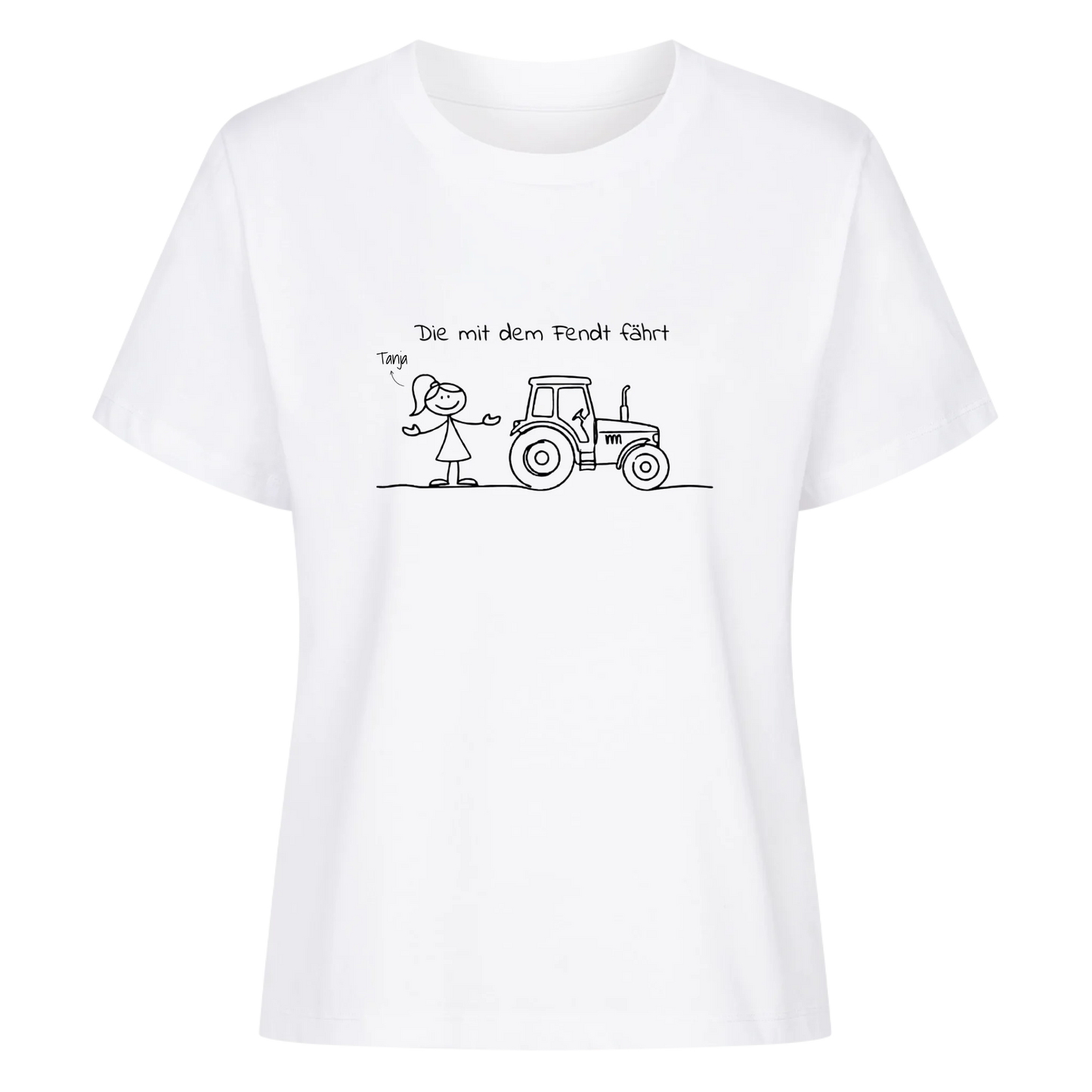 Personalisierbar - Die mit dem Fendt fährt - T-Shirt