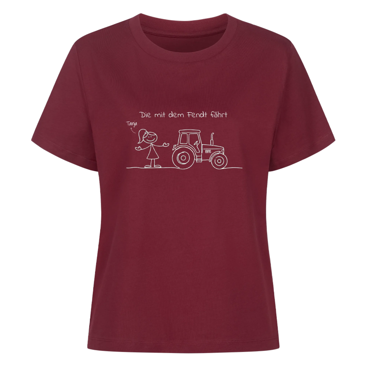 Personalisierbar - Die mit dem Fendt fährt - T-Shirt