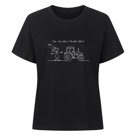 Personalisierbar - Die mit dem Fendt fährt - T-Shirt